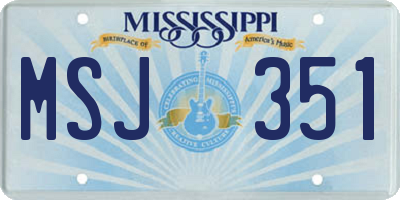 MS license plate MSJ351