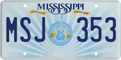 MS license plate MSJ353