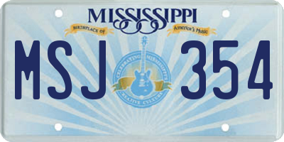 MS license plate MSJ354