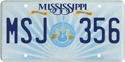 MS license plate MSJ356