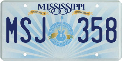 MS license plate MSJ358