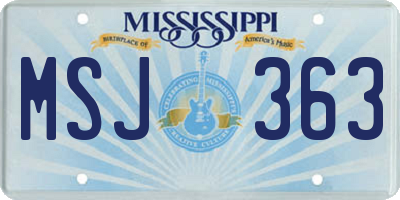 MS license plate MSJ363