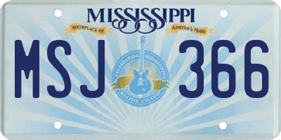 MS license plate MSJ366