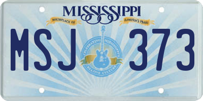 MS license plate MSJ373