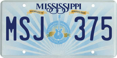 MS license plate MSJ375