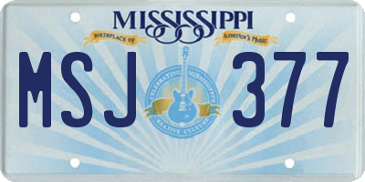 MS license plate MSJ377