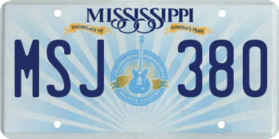 MS license plate MSJ380