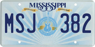 MS license plate MSJ382