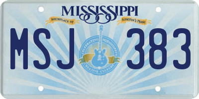 MS license plate MSJ383