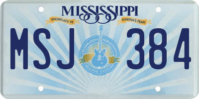MS license plate MSJ384