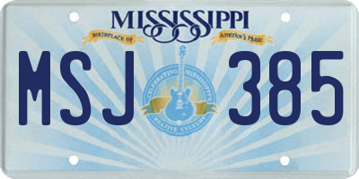 MS license plate MSJ385