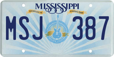 MS license plate MSJ387