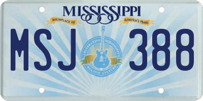 MS license plate MSJ388