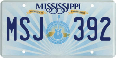 MS license plate MSJ392