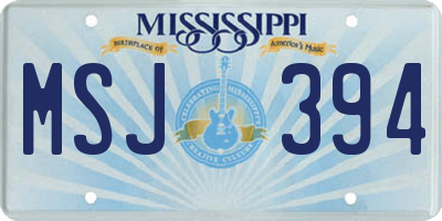 MS license plate MSJ394