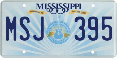 MS license plate MSJ395