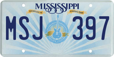 MS license plate MSJ397