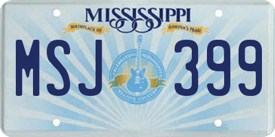 MS license plate MSJ399