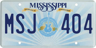 MS license plate MSJ404