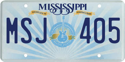 MS license plate MSJ405
