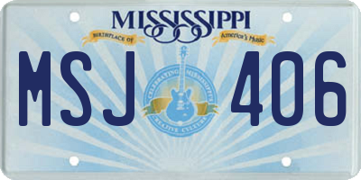 MS license plate MSJ406