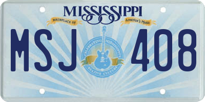 MS license plate MSJ408