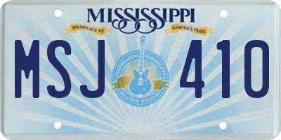 MS license plate MSJ410