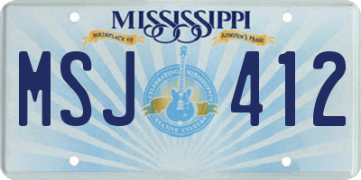 MS license plate MSJ412