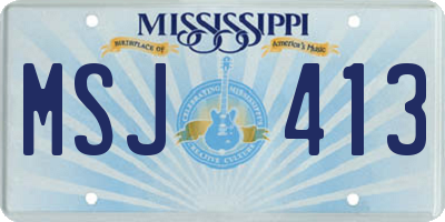 MS license plate MSJ413