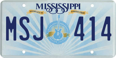 MS license plate MSJ414
