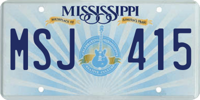 MS license plate MSJ415