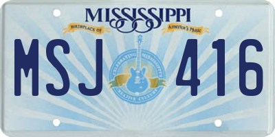 MS license plate MSJ416