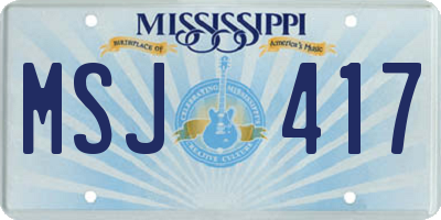 MS license plate MSJ417
