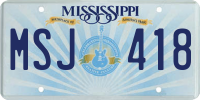 MS license plate MSJ418