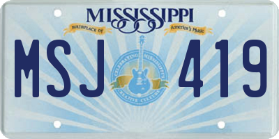 MS license plate MSJ419