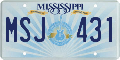MS license plate MSJ431
