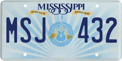MS license plate MSJ432