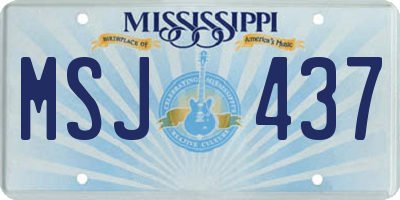 MS license plate MSJ437