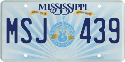 MS license plate MSJ439