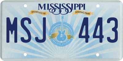 MS license plate MSJ443
