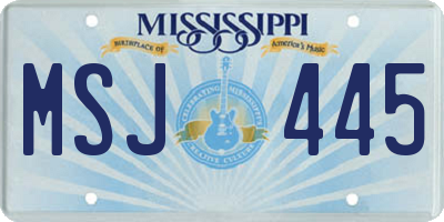 MS license plate MSJ445