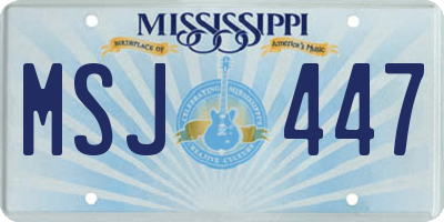 MS license plate MSJ447