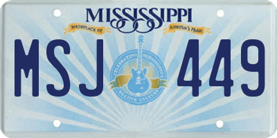 MS license plate MSJ449