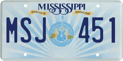 MS license plate MSJ451