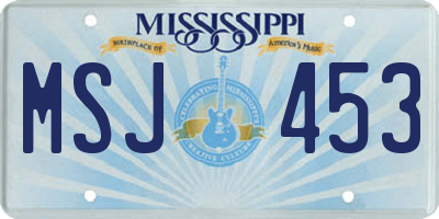 MS license plate MSJ453