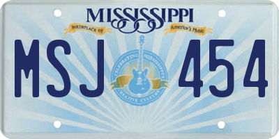 MS license plate MSJ454