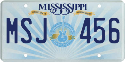 MS license plate MSJ456