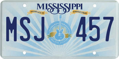 MS license plate MSJ457
