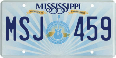 MS license plate MSJ459
