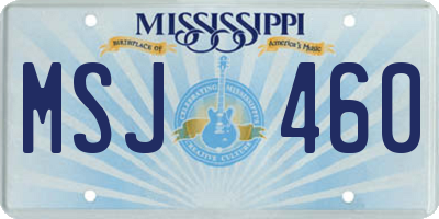MS license plate MSJ460
